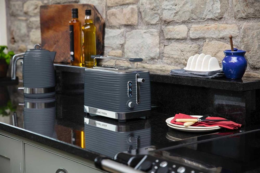 Тостер Russell Hobbs Inspire Grey Модерен дизайн, Чекмедже за трохи