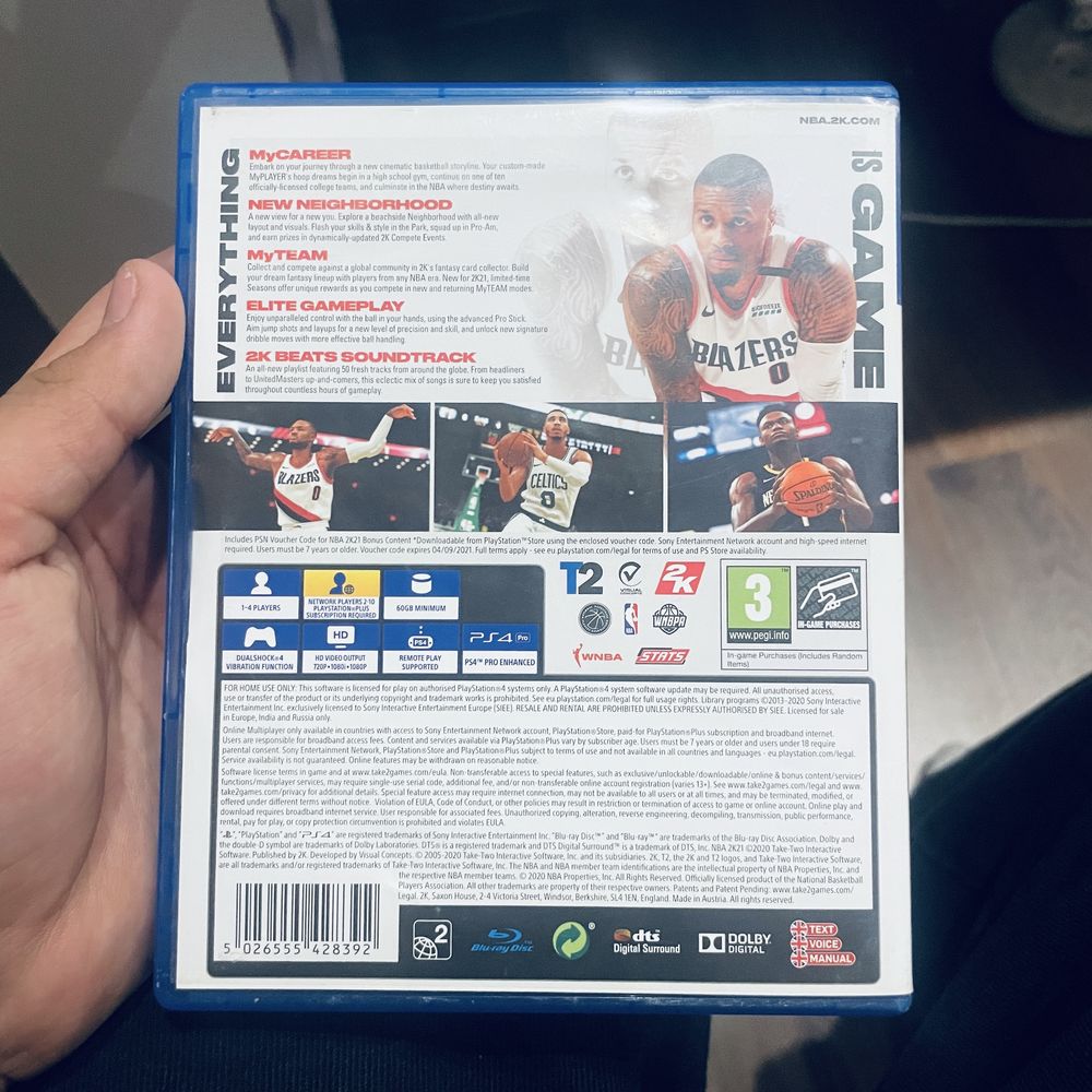 Nba2k21 диск для пс4