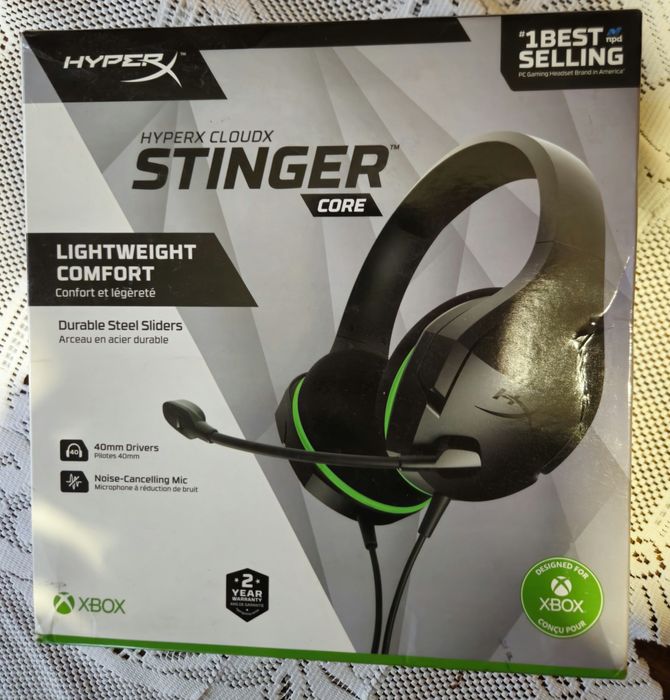 Геймърски слушалки HyperX CloudX Stinger Core с кабел (черни, зелени)