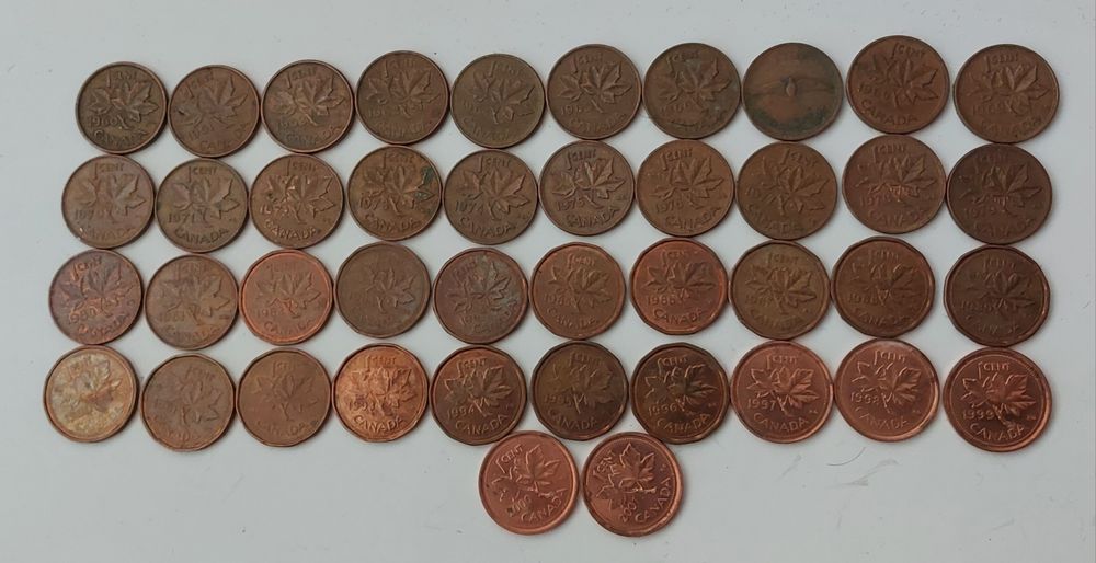 Голям лот по 1 цент Канада 1960-2001