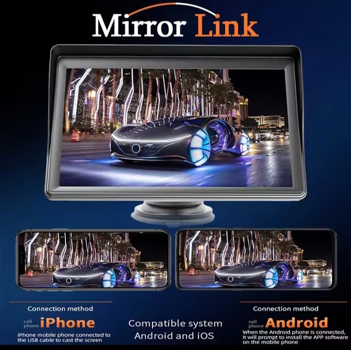 Carplay Android Auto 7 инча мултимедиен плеър навигация плеър