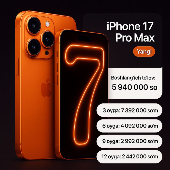 Iphone 17 pro max bitta pasportga