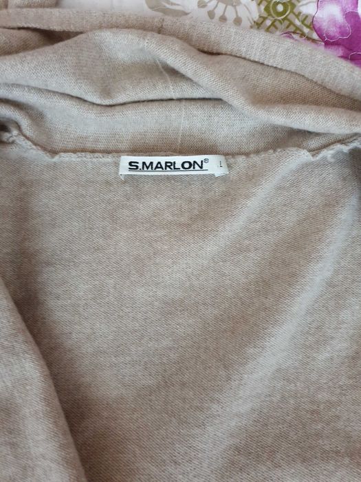 Cardigan subtire crem bej lana merinos casmir