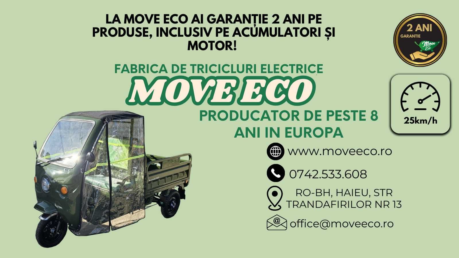 Triciclu electric omologat /Top / direct din fabrica /Produs MoveEco
