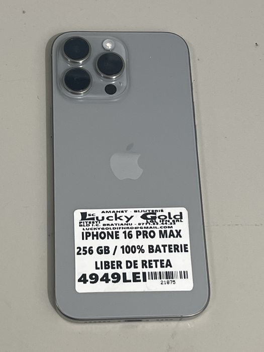 Iphone 16 pro max 256gb/100% baterie #21875