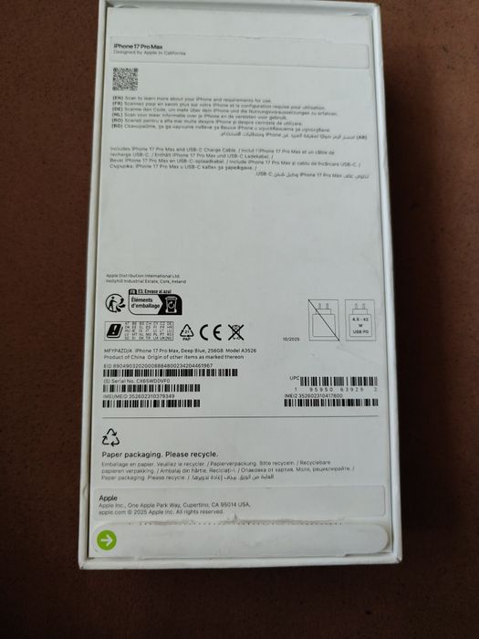 Iphone 17 Pro Max 256 Gb.