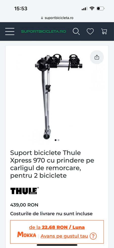 Suport 2 biciclete pentru masina