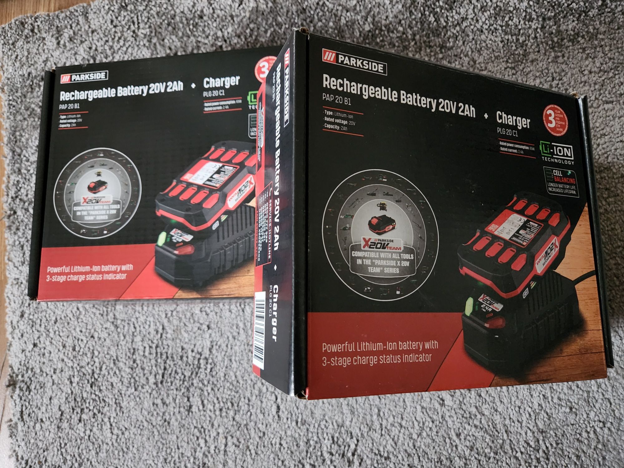 Incarcator+Acumulator Parkside 20v 2Ah SIGILATE