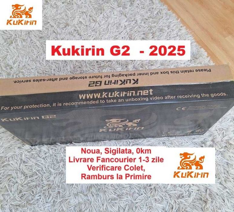 SIGILATA ‼️Kukirin G2‼️ 2025,  NOUA‼️55KM/h‼️ 800W, Baterie 15.6AH