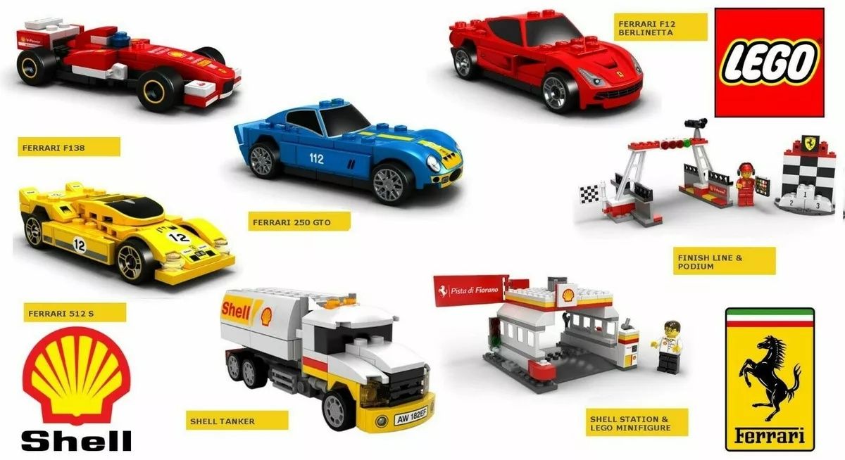 Lego shell формула , подиум, камионче, цистерна и коли