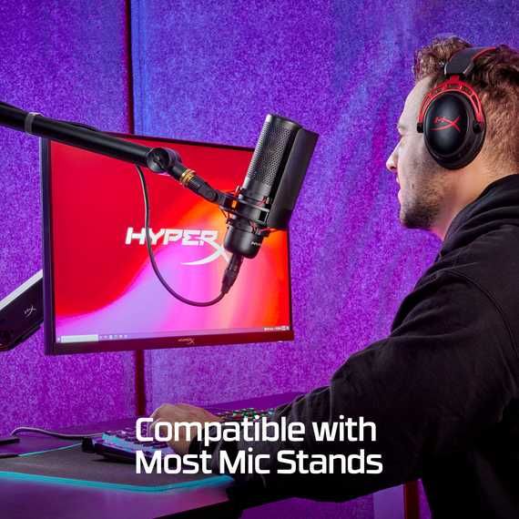 Microfon XLR HyperX ProCast, condensator cardioid cu diafragma mare