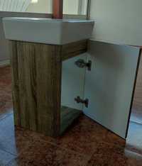 Нов шкаф с вградена мивка за баня от фолиран MDF