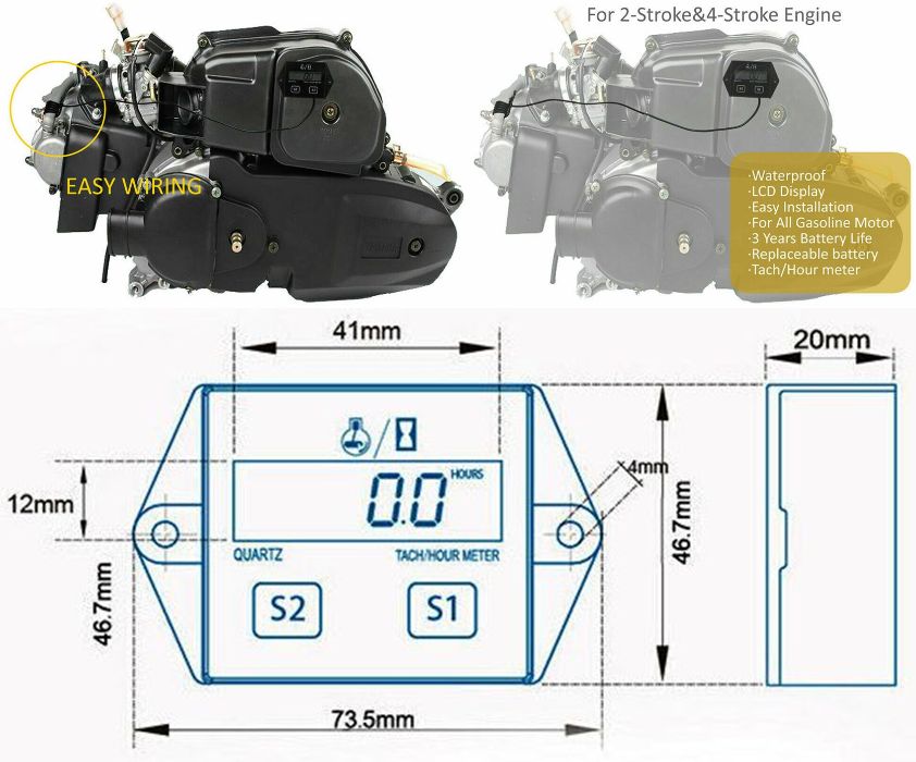 Turometru+ ore de functionare masini de tuns iarba motocultor etc Nou!