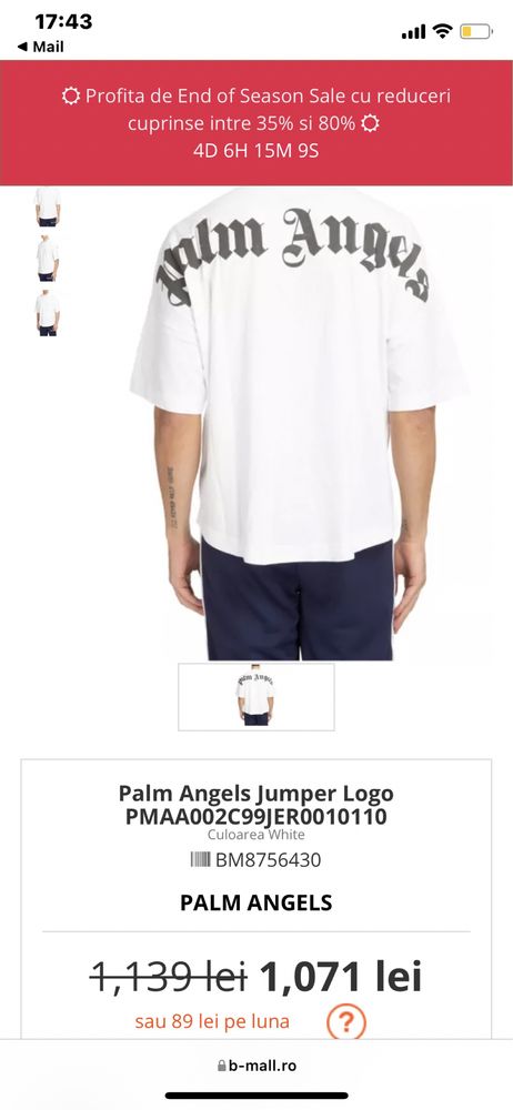 Tricou Palm Angels jumperLogo - Autentic