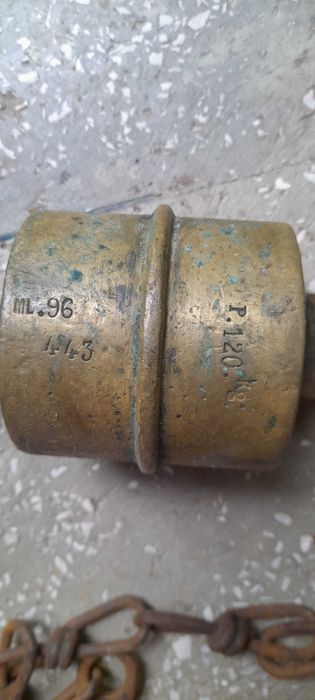 Vechi cântar macelaresc 120 kg pansonat E. Constantinescu Galați