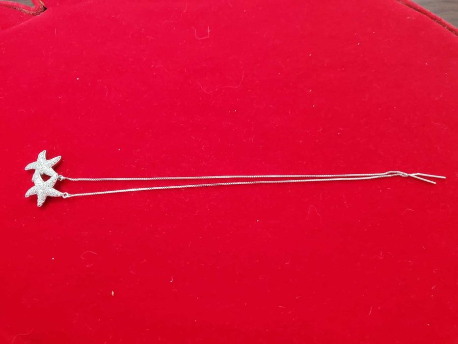 AG21, cercei argint 925,noi/marcati,stelute de mare, zirconii