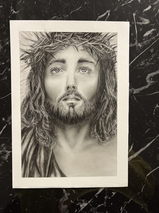 Icoana realizata in creion coala A 4