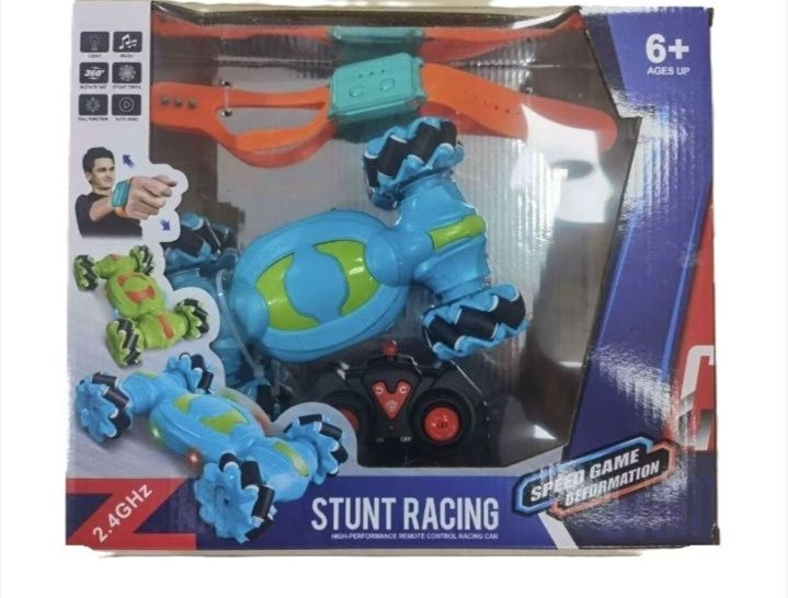 Masina de cascadorii albastra, controlata cu ceas si telecomanda, 2, 4