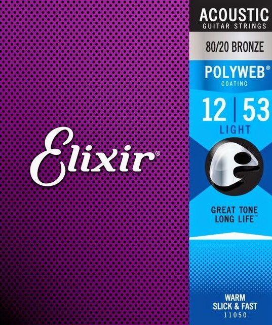 Струни за акустична китара Elixir 12/53 11050, 16052, 11052, фосф. бр.