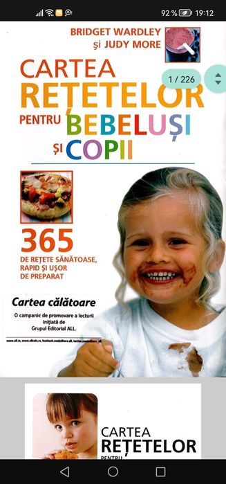 Cartea rețetelor pentru bebeluși si copii