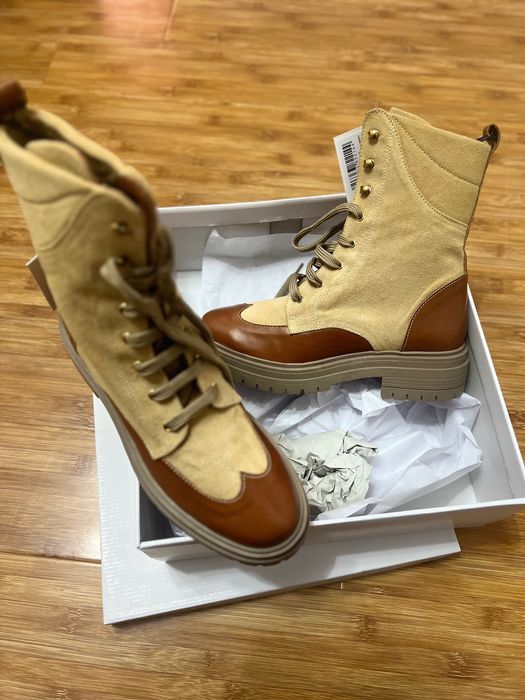 Ghete MORGAN  piele și textil