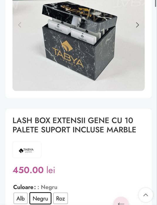 Tabya lash box cu 10 palete gene; organizatoare tabya, pensete