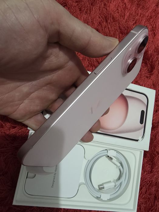 -Iphone 15, Nou, 128Gb, 8Ram, 0 cicluri incarcare, nefolosit, Pink Tit