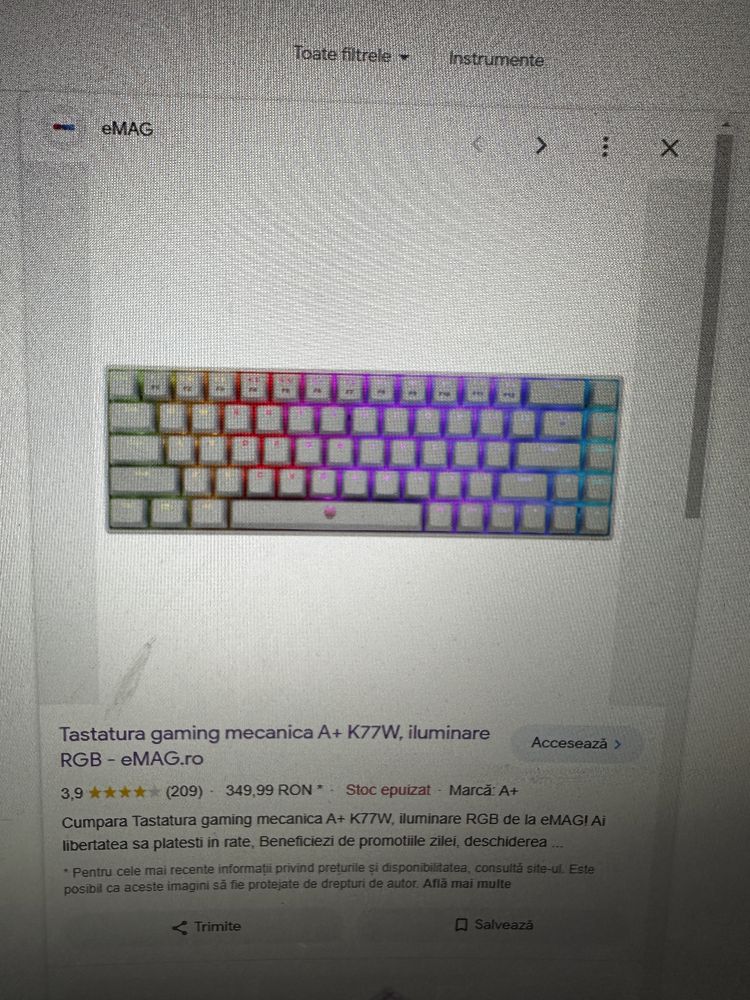 Tastatura Gaming A+ K77W Mecanica,RGB