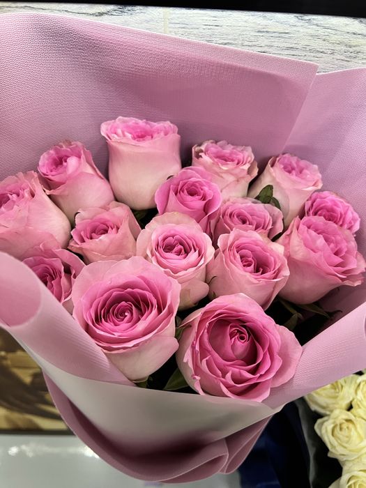 Цветы розовые 15 шт