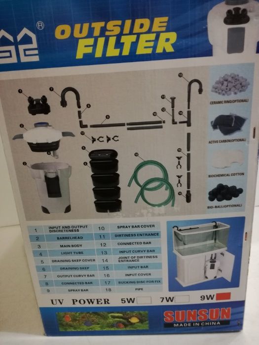 Външен филтър за аквариум с UV лампа