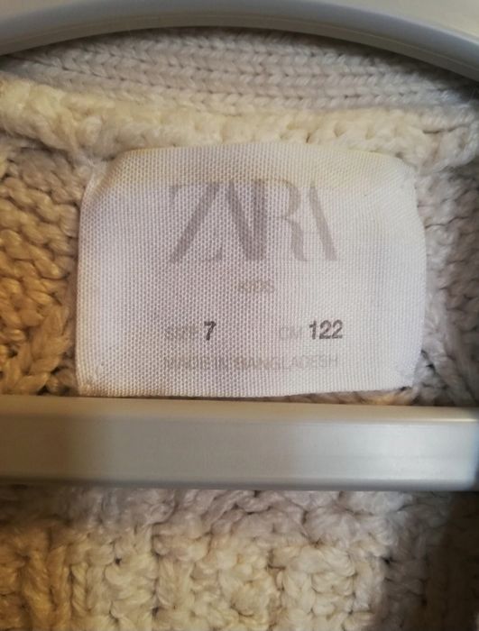 Pulover Zara fete cu mânecă trei sferturi 122 cm 7 ani