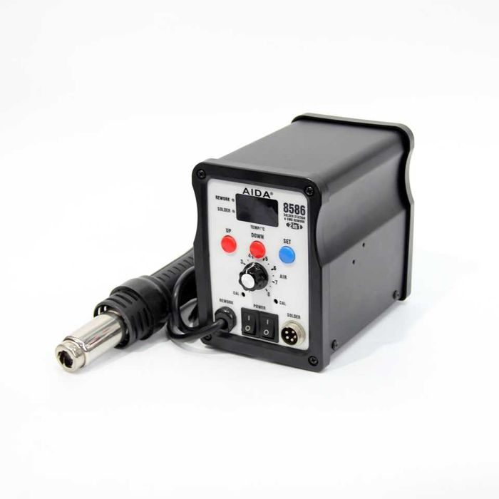 Станция за запояване AIDA 8586 с поялник, термофен, цифров дисплей
