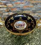 Spectaculos centru de masa-fructiera-portelan cobalt-alama-Franta