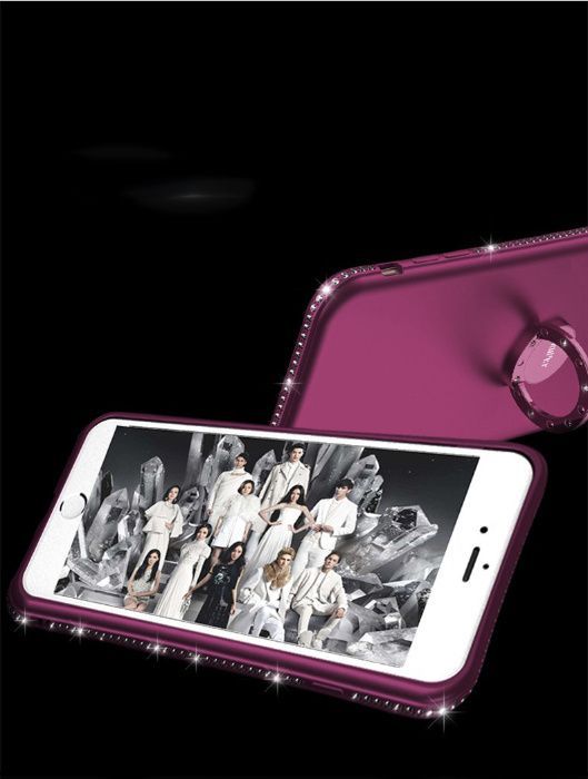 Husa + pietricele + inel magnetic iPhone 7, 7 plus, 8, 8 plus, SE 2020