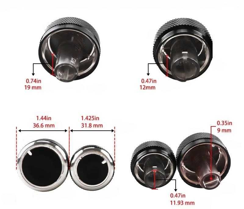 Алуминиеви бутони за климатик VW Golf, Passat, Tiguan, Skoda Octavia