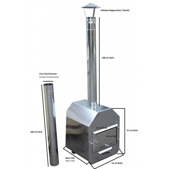 Ciubar fibra sticla diametru 2 m - soba exterioara inox 28kW