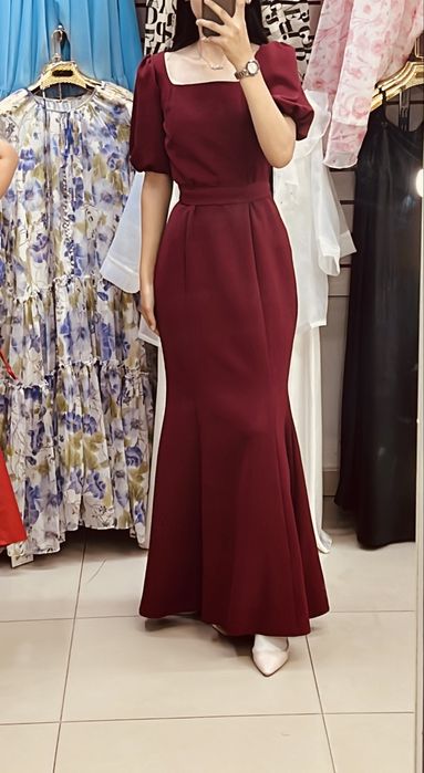 Платье чёрный бордовый