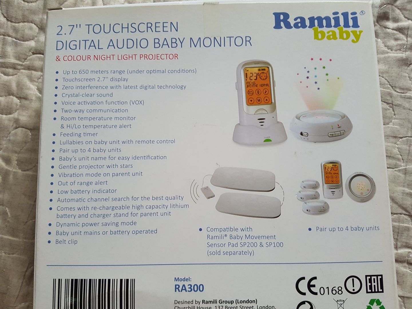 Цифровая радионяня  и датчик дыхания Ramili baby RA300