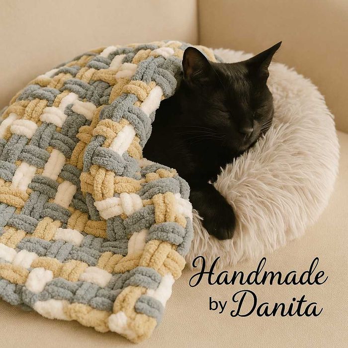 Ръчно плетено одеяло за домашни любимци