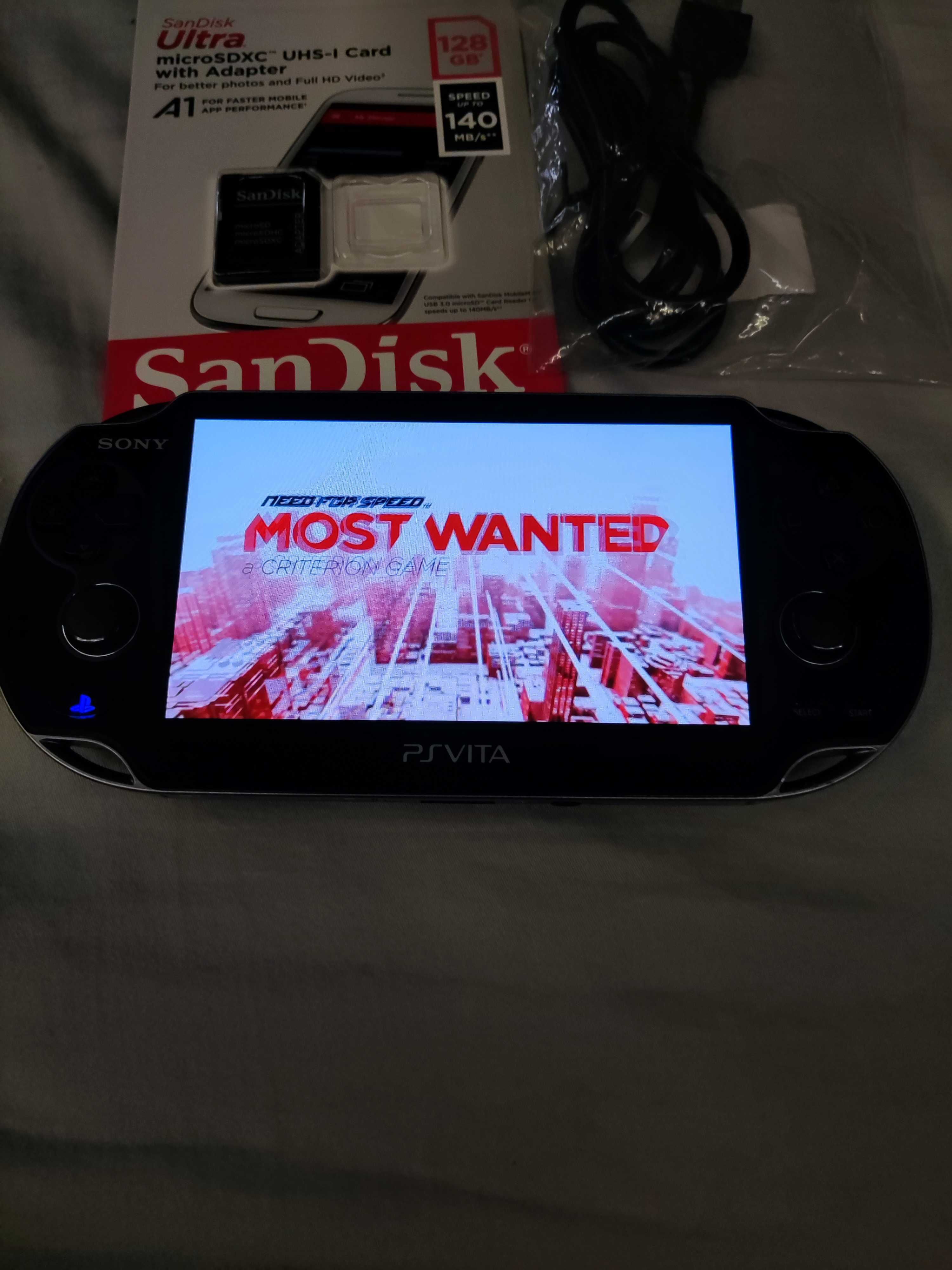 Ps Vita Oled modat cu adaptor SD2VITA și SanDisk Ultra 128gb