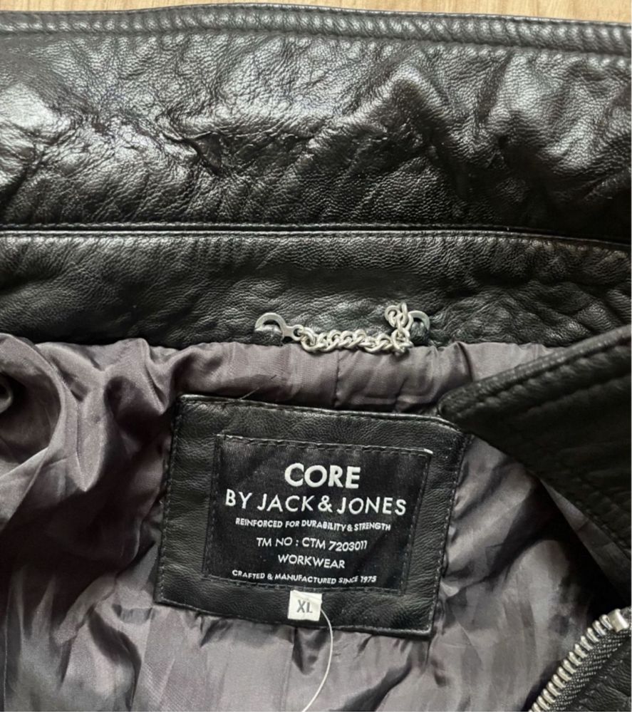 JACK & JONES / мъжко кожено яке XL