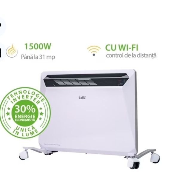 Termoconvector Rapid Ballu 1500 W , WI-FI control, inverter termostat