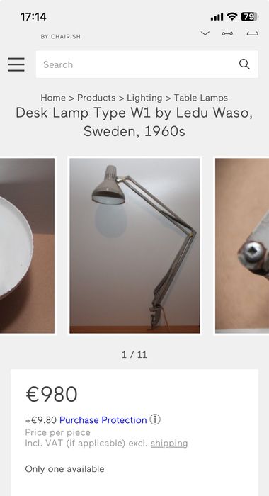 Работна лампа / Waso Ledu Sweden / 60-те