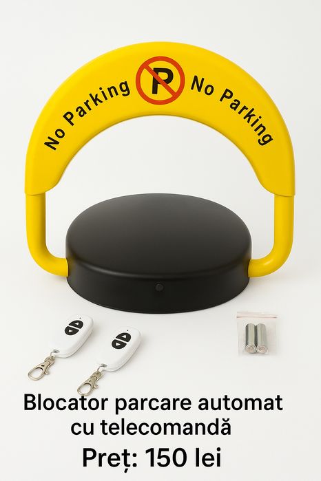 Blocator parcare automat cu telecomanda si baterii