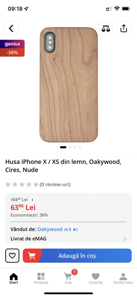 (NOU) Husa Carcasa iPhone Premium Wood /Lemn Oak