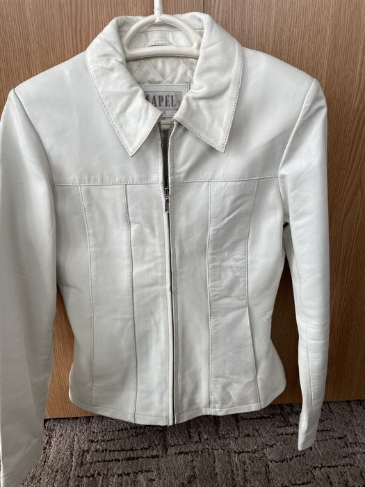Vand jacheta piele dama, alba, S
