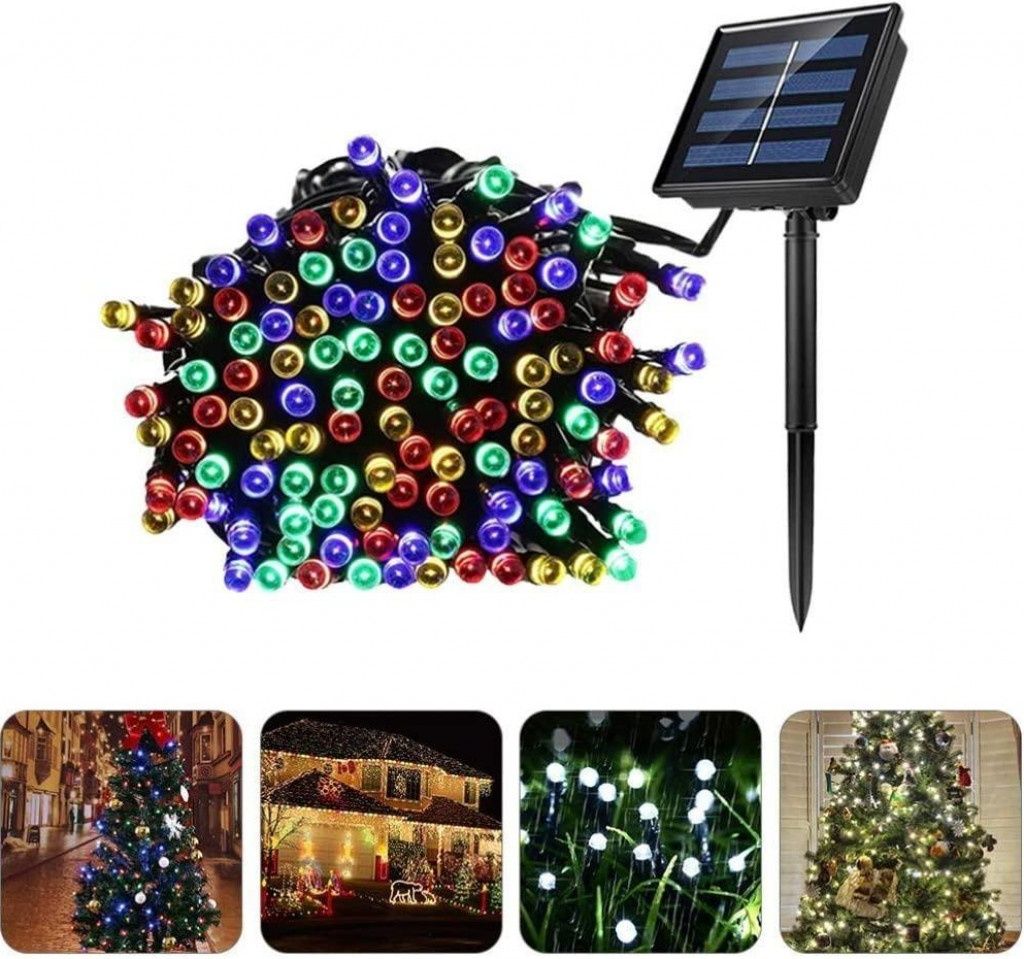 Цветна дъга RGB 50 LED коледна украса цели 5M соларна коледна украса