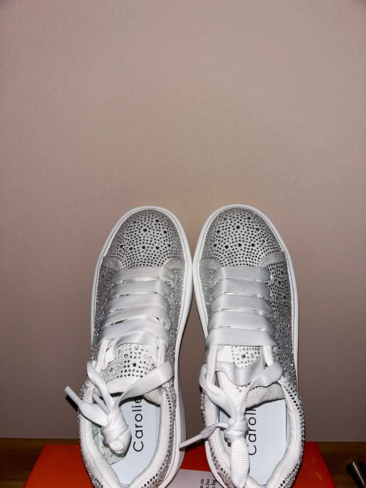 Дамски маратонки сребристи от обърната еко кожа