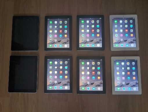 Lot 8 Apple iPad 1,2,3,4 (6 functionale, 1 ecran spart, 1 nu aprinde)
