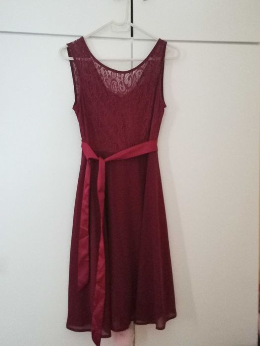 Дамска лятна рокля, цвят бордо